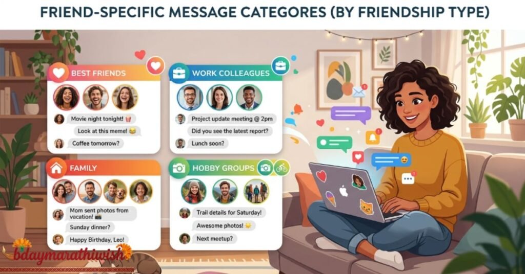 Friend-Specific Message Categories (By Friendship Type)