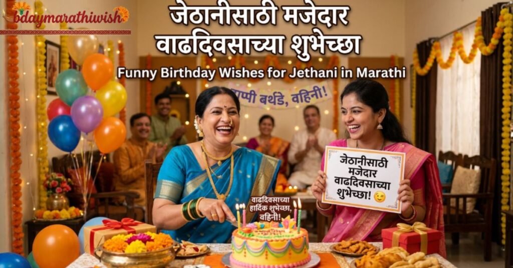 Funny Birthday Wishes for Jethani in Marathi