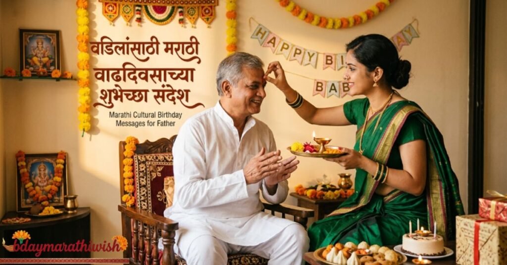 Marathi Cultural Birthday Messages for Father
