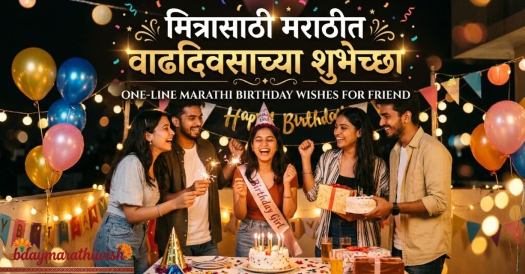 One-Line Marathi Birthday Wishes for Friend