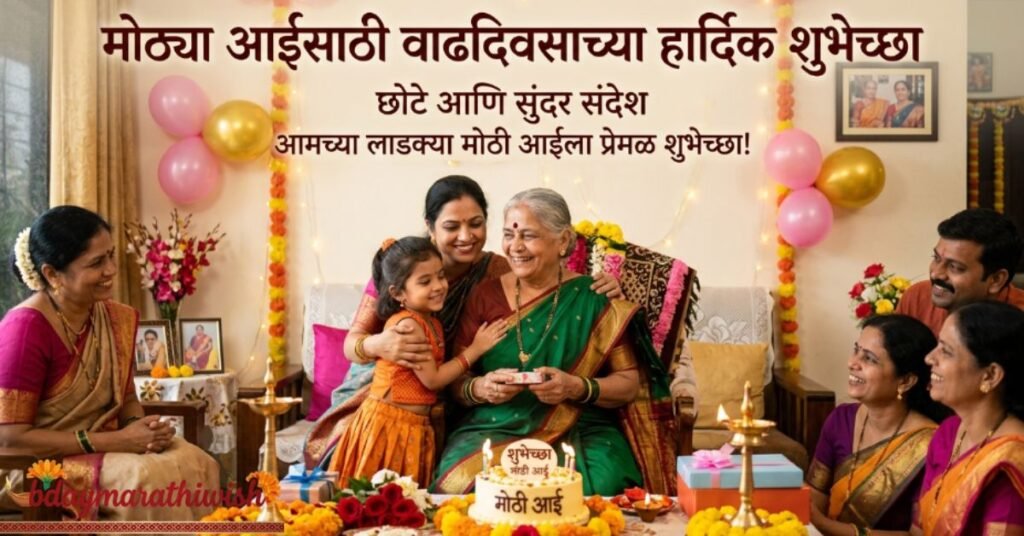 Short Birthday Wishes for Mothi Aai in Marathi