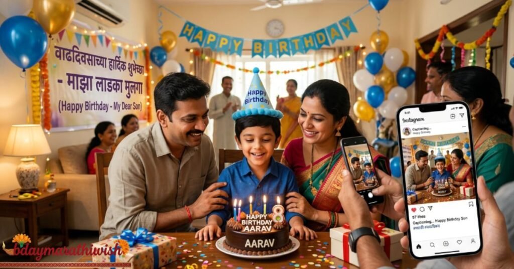 Social Media-Friendly Marathi Birthday Status for Son