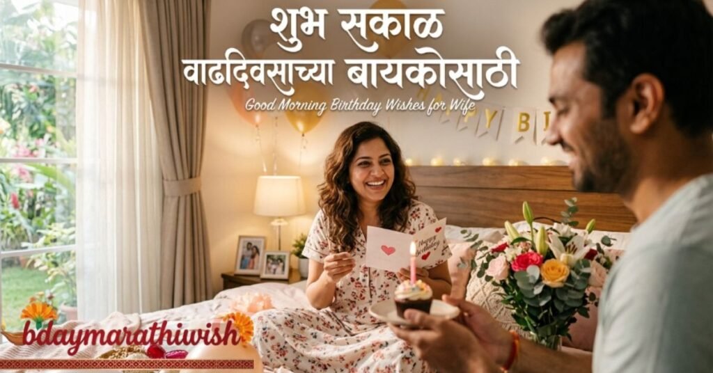 Good Morning Birthday Wishes for Wife in Marathi
