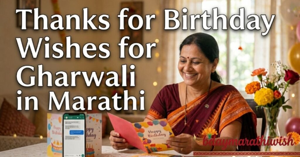 Thanks for Birthday Wishes for Gharwali in Marathi