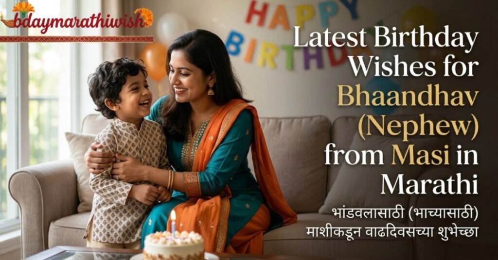 Latest Birthday Wishes for Bhaandhav (Nephew) from Masi in Marathi