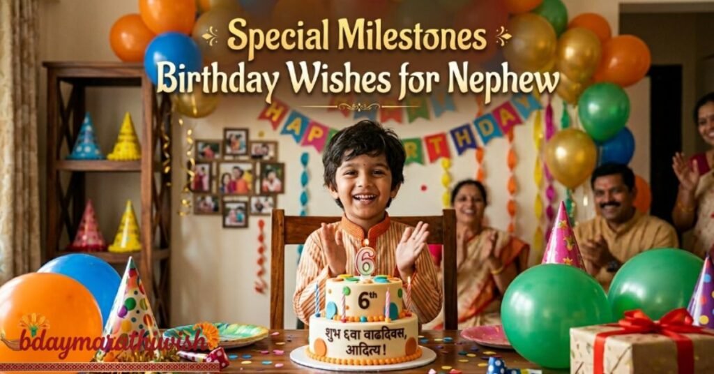 Special Milestones Birthday Wishes for Nephew in Marathi